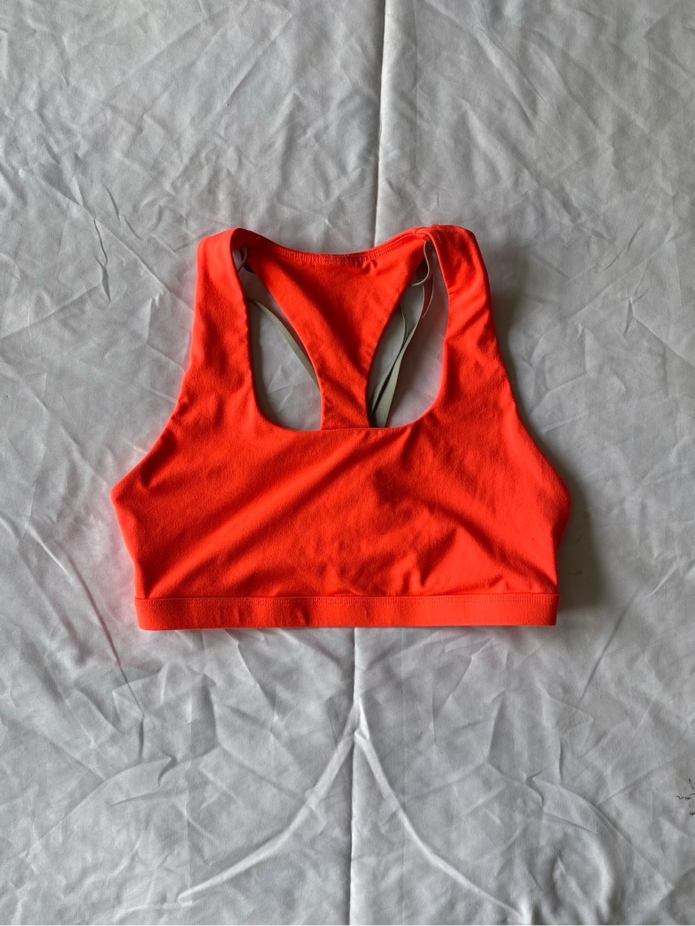 Fabletics Neon Orange Racerback Sports Bra